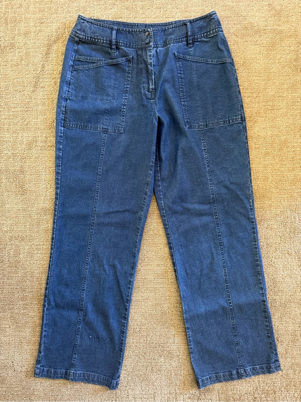 J Jill Stretch Women’s Denim Utility Jeans - Dark Blue